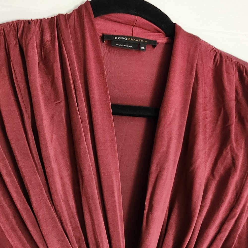 BCBGeneration Deep Red Ruched Blouse - Picture 8 of 11